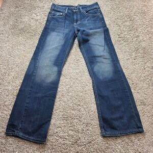 Helix Slim Boot Jeans Boys 16 Blue Dark Wash Contrast Stitch Denim Casual Kids